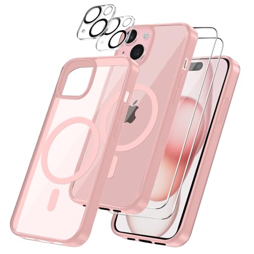 Czyoa für iPhone 15 Hülle, TPU Schutzhülle mit Magnetsicher mit 2 Stücke Schutzfolie + 2 Kameraschutz Displayschutzfolie für iPhone 15 6.1" - Hellrosa Czyoa für iPhone 15 Hülle, TPU Schutzhülle mit Magnetsicher mit 2 Stücke Schutzfolie + 2 Kameraschutz Displayschutzfolie für iPhone 15 6.1" - Hellrosa von Czyoa