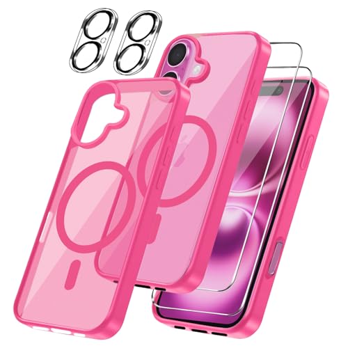 Czyoa für iPhone 16 Hülle, TPU Schutzhülle mit Magnetsicher mit 2 Stücke Schutzfolie + 2 Kameraschutz Displayschutzfolie für iPhone 16 6.1" - Rosenrot Czyoa für iPhone 16 Hülle, TPU Schutzhülle mit Magnetsicher mit 2 Stücke Schutzfolie + 2 Kameraschutz Displayschutzfolie für iPhone 16 6.1" - Rosenrot von Czyoa