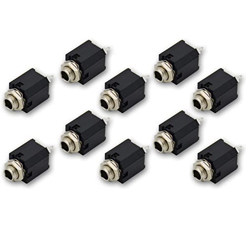 Czyuntuo Audio 1/4 Zoll Klinkenbuchse 6,35 mm TS Mono Panel Mount Buchse Gitarre Eingang Buchse Patchkabel Mikrofon Anschluss Adapter - Kein Ein/Aus Typ 10 Stück von Czyuntuo