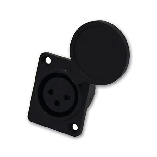 Czyuntuo XLR-Stecker, weiblich, 3-polig, XLR-Buchse, Gehäuse aus Kunststoff für Mikrofonkabel, Audio/Video mit Abdeckung, schwarz, 10 Stück von Czyuntuo