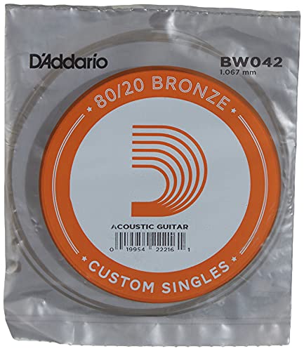 D'Addario BW042 Bronze Einzelsaite für Gitarre 0,11 cm (.042 Zoll) von D'Addario