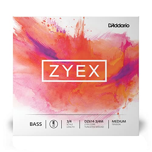 D'Addario DZ614-3/4M Zyex Kontrabass Einzelsaite 'E' synthetische Faser 3/4 Medium von D'Addario