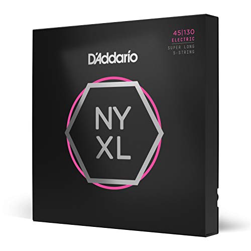 D'Addario E Bass Gitarrensaiten | Saiten E Bass | Bassgitarre Saiten | E Bass Strings | Bass Guitar Strings | E-Bass-Saiten NYXL45130SL 45–130, extralange Mensur, 5-saitig, Nickel, Gitarre D'Addario E Bass Gitarrensaiten | Saiten E Bass | Bassgitarre Saiten | E Bass Strings | Bass Guitar Strings | E-Bass-Saiten NYXL45130SL 45–130, extralange Mensur, 5-saitig, Nickel, Gitarre von D'Addario