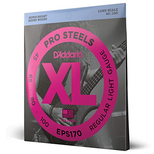 D'Addario E Bass Gitarrensaiten | Saiten E Bass | Bassgitarre Saiten | E Bass Strings | Bass Guitar Strings | EPS170 Saitensatz für E-Bass 0,11 cm - 0,25 cm (.045 - .100 Zoll) von D'Addario