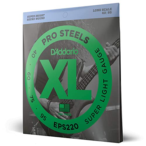 D'Addario E Bass Gitarrensaiten | Saiten E Bass | Bassgitarre Saiten | E Bass Strings | Bass Guitar Strings | EPS220 Saitensatz für E-Bass 0,10 cm - 0,24 cm (.040 - .095 Zoll) von D'Addario