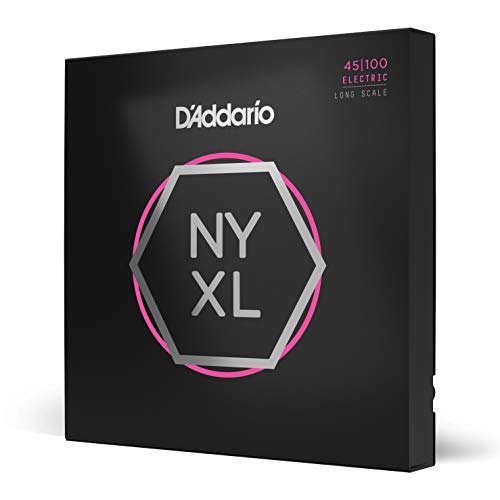 D'Addario E Bass Gitarrensaiten | Saiten E Bass | Bassgitarre Saiten | E Bass Strings | Bass Guitar Strings | NYXL45100 Nickel Wound Bass Gitarre Saiten (Regular Light, 45-100, Long Scale) von D'Addario