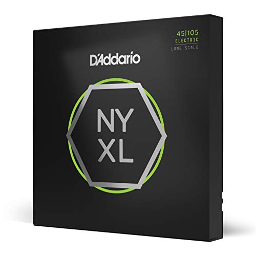 D'Addario E Bass Gitarrensaiten | Saiten E Bass | Bassgitarre Saiten | E Bass Strings | Bass Guitar Strings | NYXL45105 Nickel Wound Bass Gitarre Saiten (Light Top/Med Bottom, 45-105, Long Scale) von D'Addario