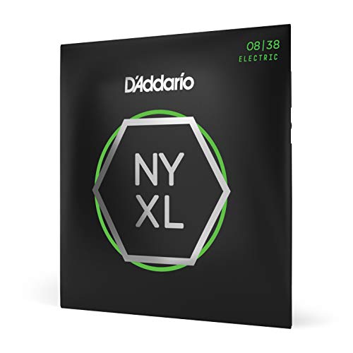 D'Addario E Gitarren Saiten | Gitarrensaiten E Gitarre | Premium Saiten E-Gitarre | DER BELIEBTESTEN SAITENMARKE WELTWEIT | NYXL0838 | "New York" Stahl | Extra Super Light (08-38) von D'Addario