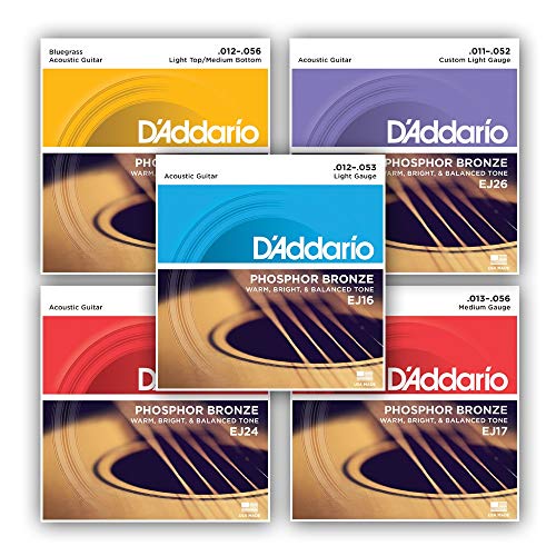 D'Addario EJ26-3D Saiten für Musikinstrumente Gitarre Akustikstahl 18 Stück - Saiten für Musikinstrumente (Gitarre, Steel, Acoustic, 18 Stück) von D'Addario