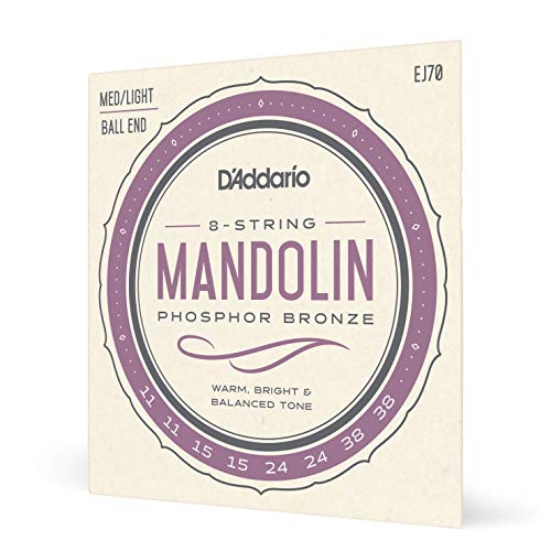 D'Addario EJ70 Saitensatz für Mandoline, Mandola, Mandocello & Mandobass Mandoline mit Ball End von D'Addario