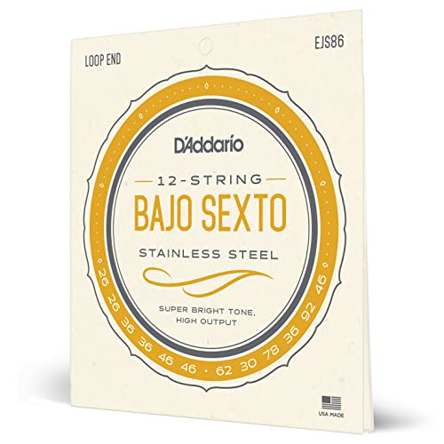 D'Addario EJS86 Edelstahlsaiten für Bajo Sexto von D'Addario