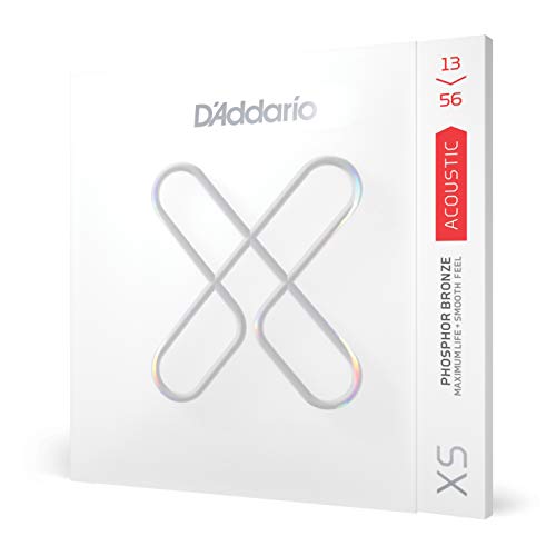D'Addario Gitarrensaiten Akustikgitarre | Gitarrensaiten Westerngitarre | Ultra haltbare Premium-Saiten für Westerngitarre | XSAPB1356 | Beschichtete Phosphor Bronze | Medium (13-56) von D'Addario