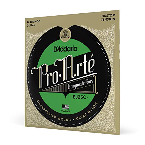 D'Addario Gitarrensaiten Konzertgitarre | Akustikgitarre | Akustik Gitarre Saiten | Classical Guitar Strings | EJ25C Saitensatz Pro-Arte Clear Nylon Composite Flamenco von D'Addario