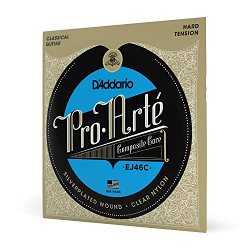 D'Addario Gitarrensaiten Konzertgitarre | Akustikgitarre | Akustik Gitarre Saiten | Classical Guitar Strings | EJ46C Pro-Arte Satz Nylonsaiten für Konzertgitarre - Hard Tension von D'Addario