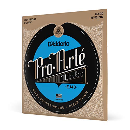 D'Addario Gitarrensaiten Konzertgitarre | Gitarrensaiten Akustikgitarre | Classical Guitar Strings | EJ48 Pro-Arte Saitensatz für Akustikgitarren 0,07 cm - 0,11 cm (.0285 - .044 Zoll) von D'Addario