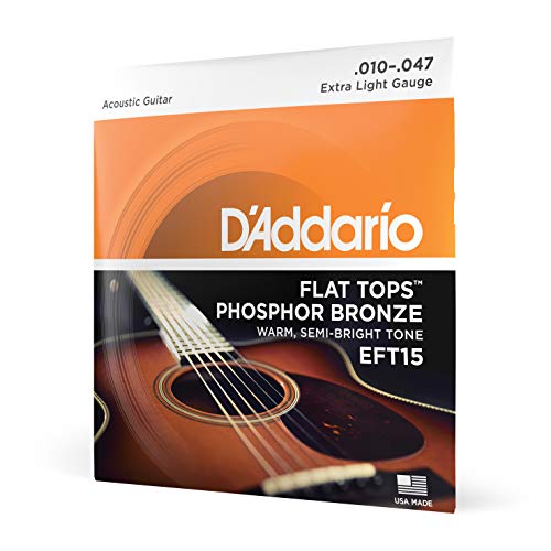 D'Addario Gitarrensaiten Westerngitarre | Gitarrensaiten Akustikgitarre | Acoustic Guitar Strings | EFT15 Phosphor Bronze Saitensatz 0,025 cm - 0,12 cm (.010 - .047 Zoll) von D'Addario