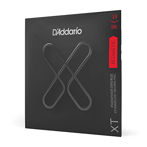 D'Addario Gitarrensaiten Westerngitarre | Gitarrensaiten Akustikgitarre | Premium beschichtete, langlebige Saiten für Westerngitarre | XTAPB1356 | Phosphor Bronze | Medium (13-56) von D'Addario
