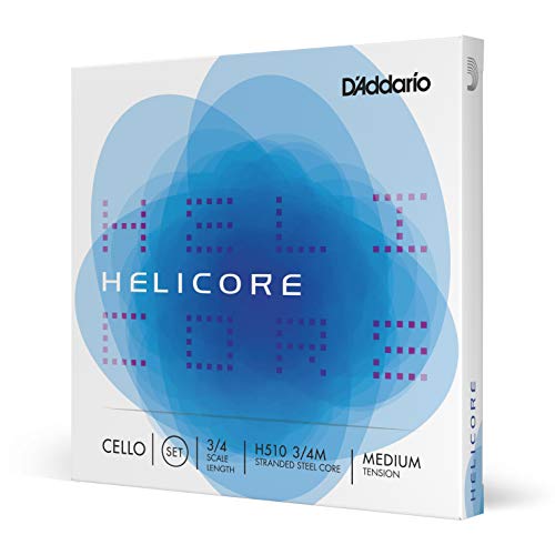 D'Addario H510-3/4M Helicore Cello Saitensatz mehrfach verdrillter Stahlkern 3/4 Medium von D'Addario