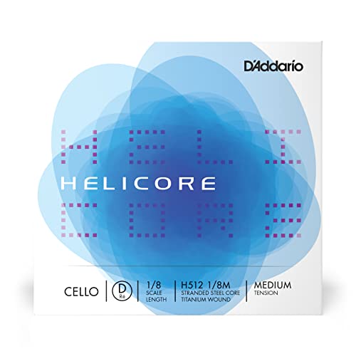 D'Addario H512-1/8M Helicore Cello Einzelsaite 'D' Titanium umsponnen 1/8 Medium von D'Addario