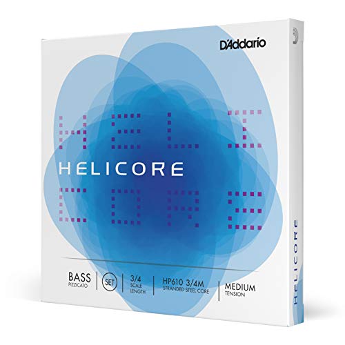 D'Addario HP610-3/4M Helicore Kontrabass Saitensatz mehrfach verdrillter Stahlkern 3/4 Medium von D'Addario