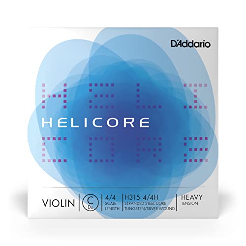 D'Addario Helicore Geigensaiten - Violine Saiten Geige 4/4 - H315-4/4H Violinen Einzelsaite 'C' Wolfram umsponnen 4/4 Heavy von D'Addario