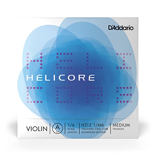 D'Addario Helicore Geigensaiten - Violine Saiten - H312-1/4M Violinen Einzelsaite 'A' Titanium umsponnen 1/4 Medium von D'Addario