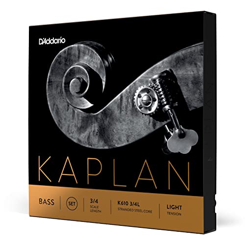 D'Addario Kaplan Bass-Saiten - Vollständiger Satz - K610 3/4L - Für Kontrabass, Kontrabass - 3/4 Skala, Leichte Spannung von D'Addario