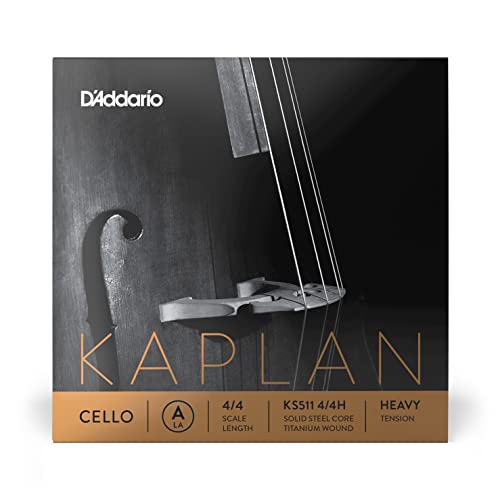 D'Addario Kaplan Cello-Saite - Einzelsaite A - KS511 4/4H - Cellosaiten - 4/4 Skala, Hohe Spannung von D'Addario