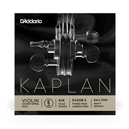 D'Addario Kaplan Golden Spiral Solo Violinensaite - Einzelsaite E - K420B-5 - Violinsaiten - 4/4 Skala, Hohe Spannung, Kugelende von D'Addario
