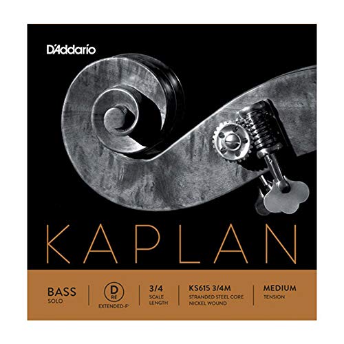D'Addario Kaplan Solo erweiterte D-Saite für Kontrabass, 3/4, mittlere Spannung von D'Addario