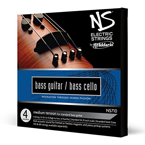 D'Addario NS710 Elektrik-Bass Cello Saitensatz mehrfach verdrillter Stahlkern Medium von D'Addario
