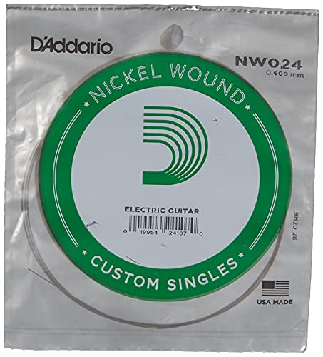 D'Addario NW024 Nickel-Einzelsaite für Gitarren 0,061 cm (0,024 Zoll) von D'Addario