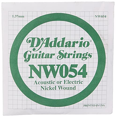 D'Addario NW054 Nickel-Einzelsaite für Gitarren 0,14 cm (0,054 Zoll) von D'Addario