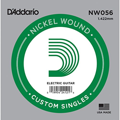 D'Addario NW056 Nickel-Einzelsaite für Gitarren 0,14 cm (0,056 Zoll) von D'Addario