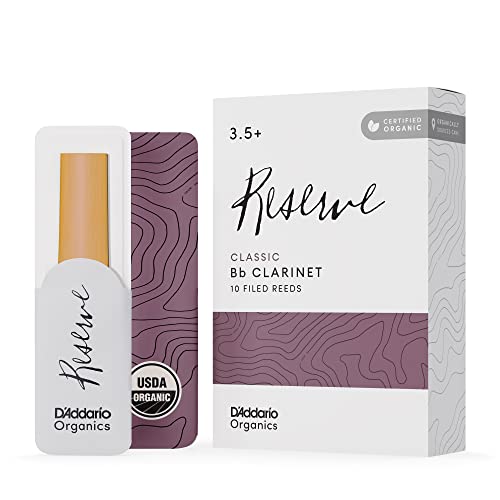 D'Addario Organisch Reserve Evolution Bb Klarinettenblätter - Rohrblätter für Klarinette - Das erste und einzige Bio-Schilfrohr - 4.5 Stärke, 10 Packung von D'Addario