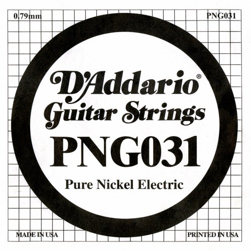 D'Addario PNG031 Einzelsaite für E-Gitarre, reines Nickel, .031 von D'Addario