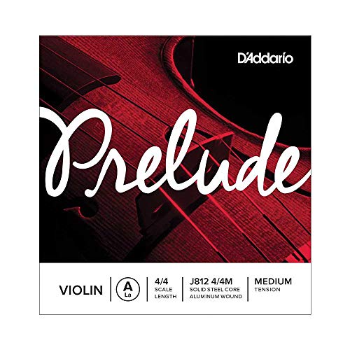 D'Addario Prelude Geigensaiten - Saiten für Violine - Geige 4/4 - J812-4/4M Violine Saiten 'A' Kohlefaserstahl/Nickel 4/4 Medium von D'Addario