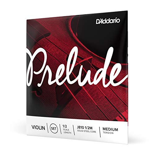 D'Addario Prelude Geigensaiten - Saiten für Violine - J810-1/2M Violine Saiten Kohlefaserstahl, Nickel, 1/2 Medium von D'Addario