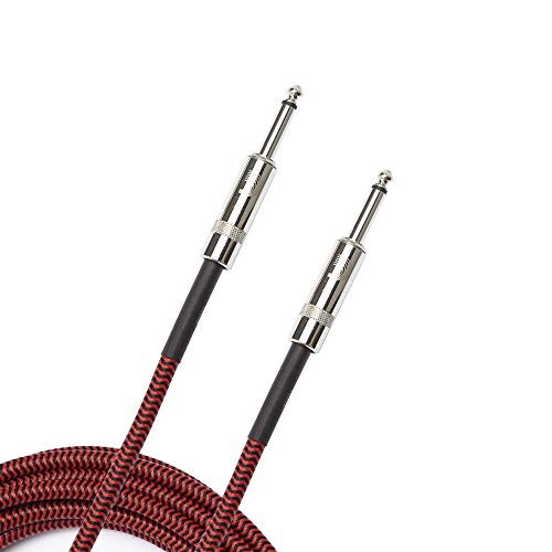 D'Addario Umflochtenes Instrumentenkabel - Rot, 4,5 m von D'Addario