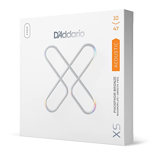 D'Addario XSAPB1047-3P Gitarrensaiten mit Phosphor-Bronzebeschichtung, für 6-saitige Gitarren, extra leicht, 3er-Pack D'Addario XSAPB1047-3P Gitarrensaiten mit Phosphor-Bronzebeschichtung, für 6-saitige Gitarren, extra leicht, 3er-Pack von D'Addario