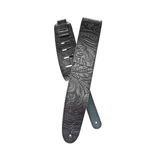 Planet Waves 25LE00 Ledergurt The Vintage & Western Leather Strap Collection Embossed - Black Länge: 1300mm Breite: 64mm von D'Addario