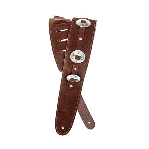 Planet Waves 25SSC01 Wildledergurt The Decorated Strap Collection Brown Länge: 1280mm Breite: 64mm von D'Addario