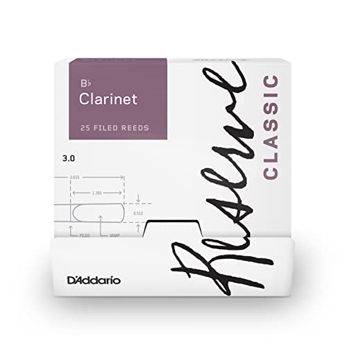 Rico D'Addario Reserve Classic Blätter für Bb-Klarinetten, Stärke 3.0, 25 Stück von D'Addario
