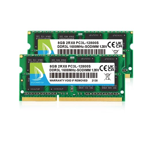 16GB(2x8GB) DDR3 Ram 1600MHz PC3L-12800S SODIMM DDR3/DDR3L 1.35V/1.5V Non-ECC 204 Pin Memory Upgrade Module Laptop Notebook Arbeitsspeicher Kit Grün von D DUOMEIQI