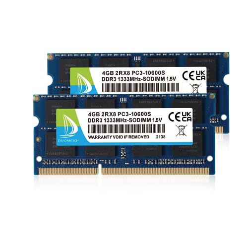 8GB(2x4GB) DDR3 Ram 1333MHz PC3-10600S SODIMM DDR3 Non-ECC 204 Pin Memory Upgrade Module Laptop Notebook Arbeitsspeicher Kit Blau von D DUOMEIQI