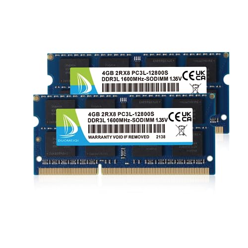 8GB(2x4GB) DDR3 Ram 1600MHz PC3L-12800S SODIMM DDR3/DDR3L 1.35V/1.5V Non-ECC 204 Pin Memory Upgrade Module Laptop Notebook Arbeitsspeicher Kit Blau von D DUOMEIQI