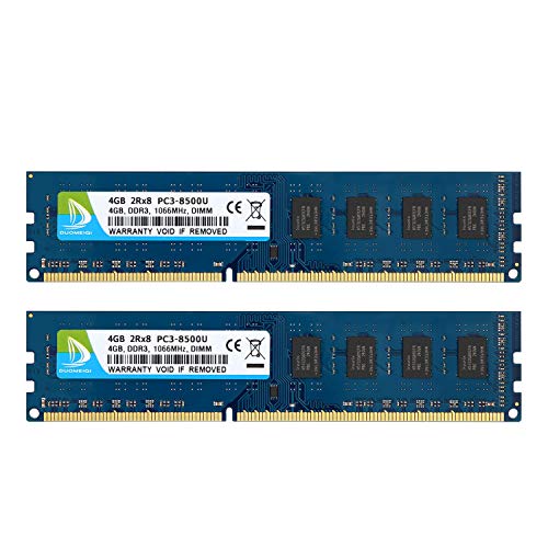DUOMEIQI 8GB Kit (2x4GB) Desktop Speicher (DDR3 1066 MHz, PC3-8500, PC3-8500U, DIMM, 240-Pin) für Intel AMD von D DUOMEIQI