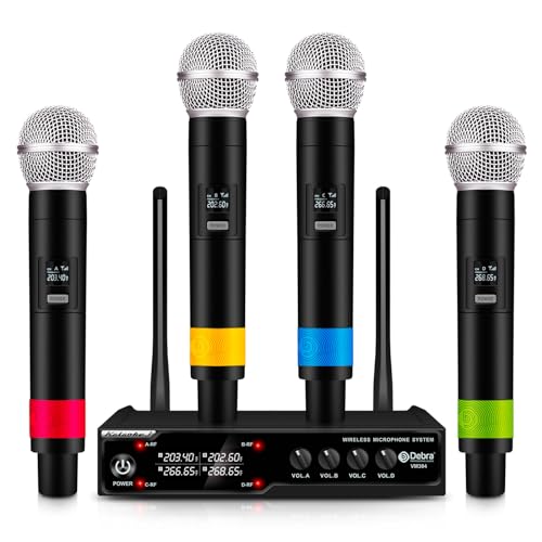 D Debra Audio VM304 VHF 4-Kanal-Drahtlos-Mikrofon-System mit Handmikrofon haben XLR-Schnittstelle für Home Karaoke Hochzeit Konferenz Rede von D Debra
