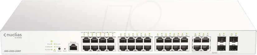 D-LINK B200028MP - Switch, 28-Port, Gigabit Ethernet, PoE+, RJ45/SFP von D-Link