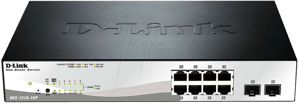 D-LINK D111MPV2E - Switch, 10-Port, Gigabit Ethernet, PoE von D-Link